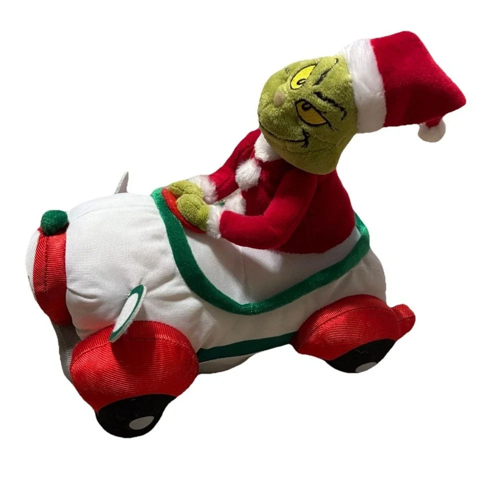 Dr Seuss The Grinch Animated Riding in White Car Your A Mean One GemmyPlush